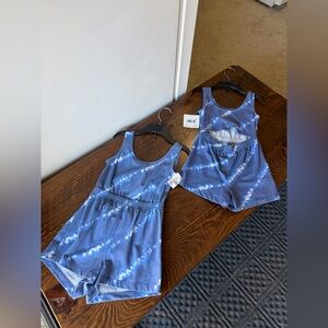 NWT Falls Creek Tie Dye Romper with Open Back Girls 4/5